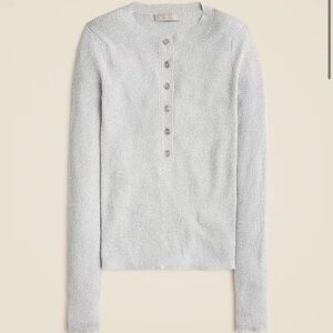 Ribbed henley sweater with Lurex® metallic threads - Large